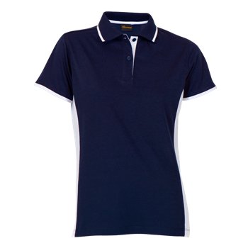 Ladies Two-Tone Golf Shirt - NavyWhite